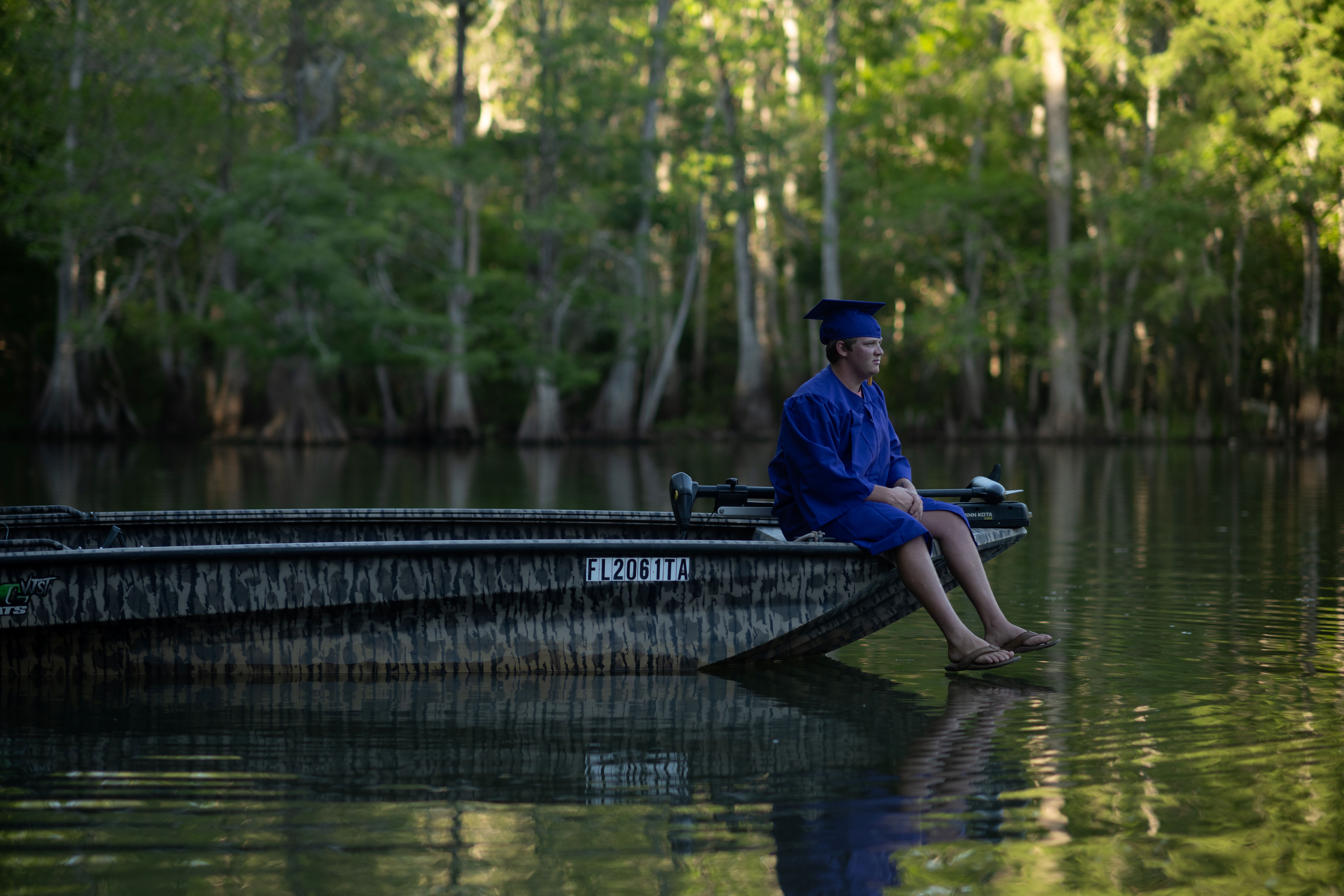2026 Graduating student on boat